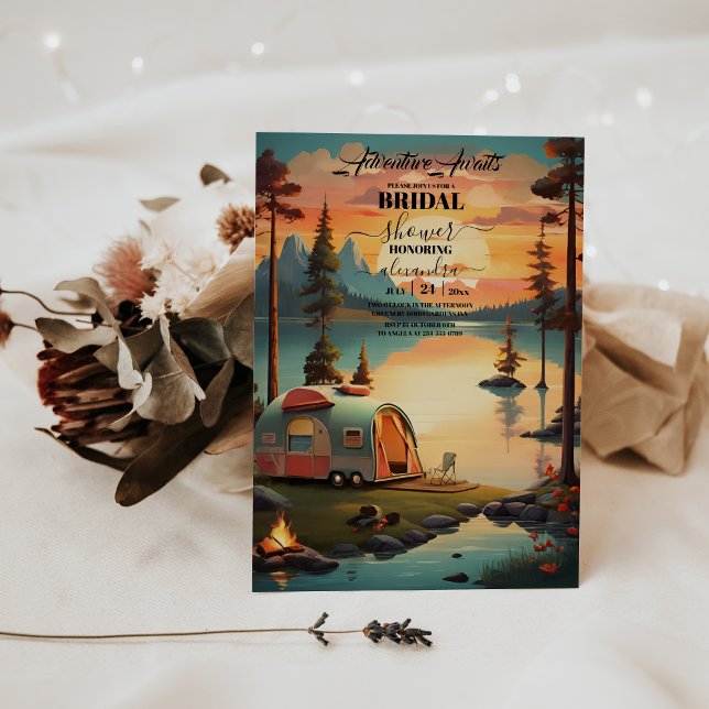 Invitación Adventure Awath Mountain Forest Bridal Shower (Subido por el creador)