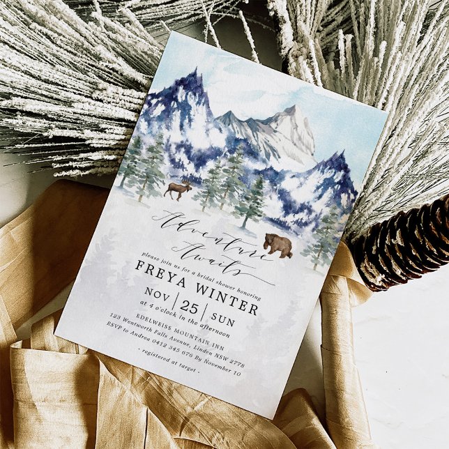 Invitación Adventure Awath Mountain Forest Bridal Shower (Subido por el creador)