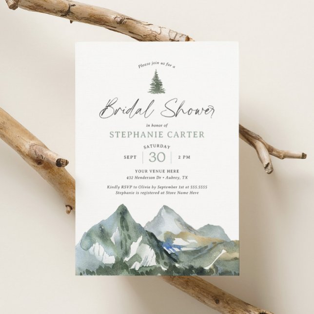 Invitación Adventure Awath Mountain Forest Bridal Shower (Subido por el creador)