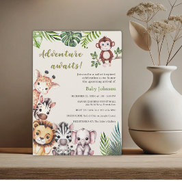 Invitación Adventure Awath Safari Jungle Baby Shower