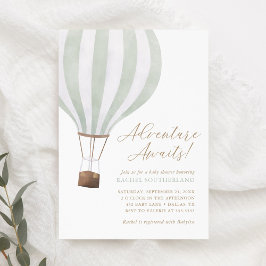 Invitación Adventure Awath Sage Hot Air Balloon Baby Shower