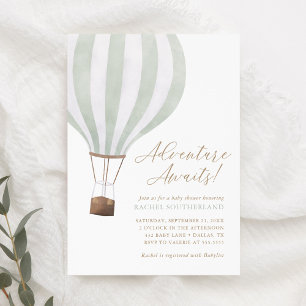 Invitación Adventure Awath Sage Hot Air Balloon Baby Shower