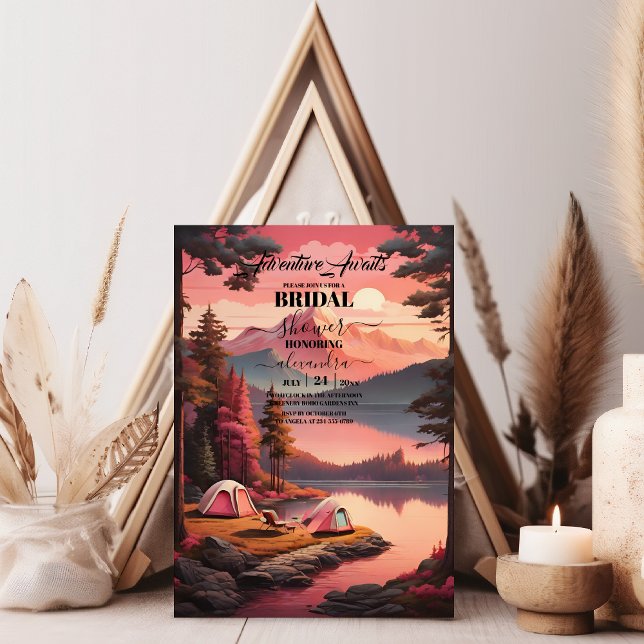 Invitación Adventure Awath Tent Camping Bridal Shower (Subido por el creador)