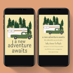 Invitación Adventure Awath Vintage Truck Camper BABY SHOWER