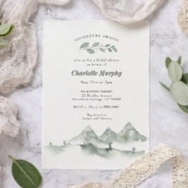 Invitación Adventure Awath Watercolor Mountain Bridal Shower