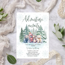 Adventure Awath Winter Forest Animal Baby Shower