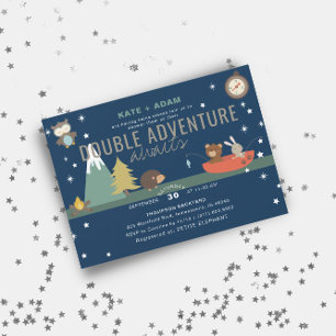 Invitación Adventure Awath Woodland Boy Adopción Baby Shower