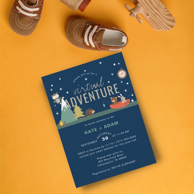 Invitación Adventure Awath Woodland Boy Virtual Baby Shower (Subido por el creador)