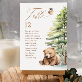 Invitación Adventure Awath Woodland Teddy Bear Table Numbers