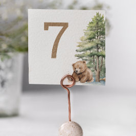 Invitación Adventure Awath Woodland Teddy Bear Table Numbers