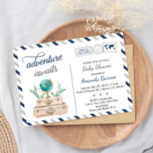 Adventure Awath World Travel Boy Shower Navy