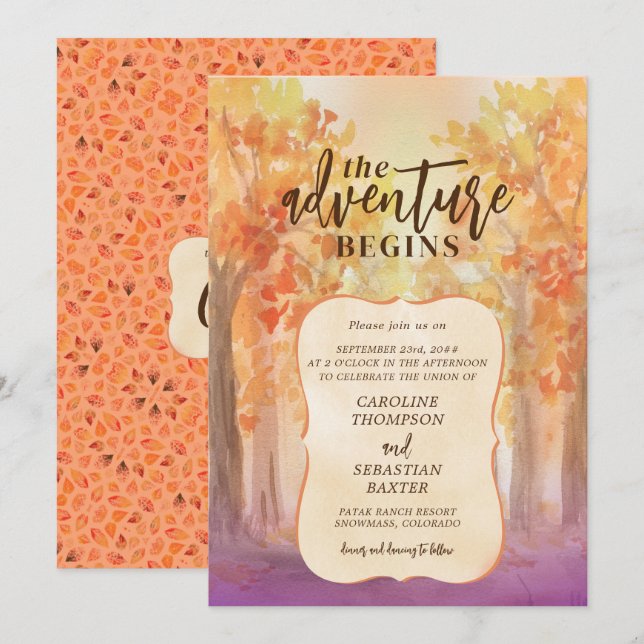 Invitación Adventure Begin Rocky Mountain Destination Wedding (Anverso / Reverso)