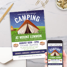 Invitación Adventure Camping Smores Camp Out Cumpleaños