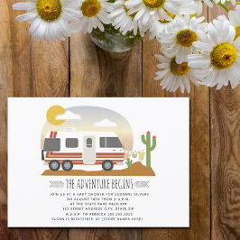 Invitación Adventure Desert Vintage RV Neutral Baby Shower