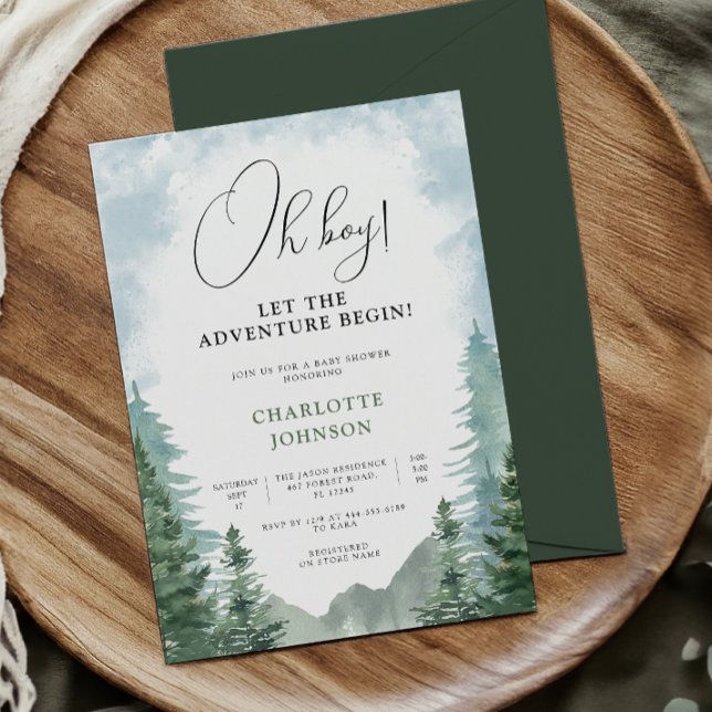 Invitación Adventure Forest Boy Baby Shower (Subido por el creador)
