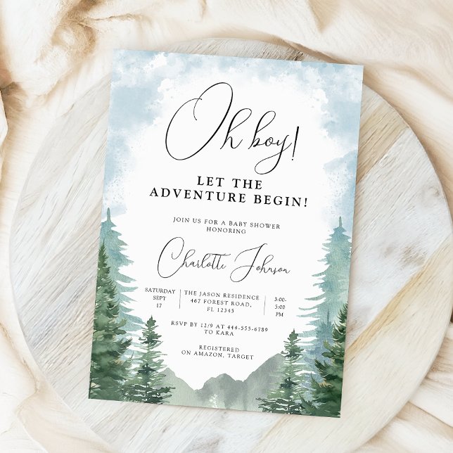 Invitación Adventure Forest Boy Baby Shower (Subido por el creador)