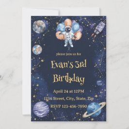 Invitación Adventure Galaxy Birthday Invitation | Astronaut