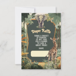 Invitación Adventure Jungle Animals Shower Diaper Raffle