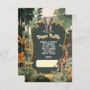 Invitación Adventure Jungle Animals Shower Diaper Raffle