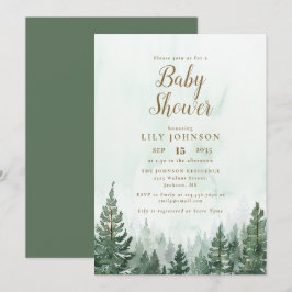 Invitación Adventure Pine Tree Forest Baby Shower