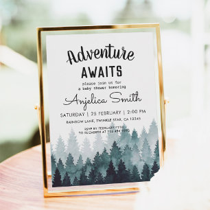 Invitación Adventure Rustic Forest Baby Shower