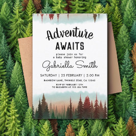 Invitación Adventure Rustic Forest Baby Shower