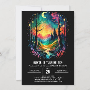 Invitación Adventure Timberland Whimsical Birday