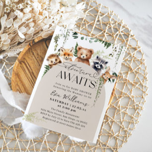 Invitación Adventure Woodland Animal Neutral Baby Shower