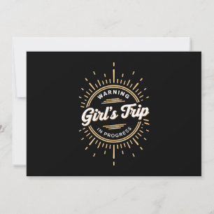Invitación Advertencia Viaje de Chicas en Progreso Vacaciones