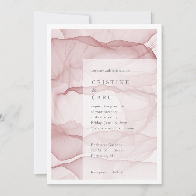 Invitación aérea y ligera a la boda (Anverso)