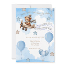 Aeronave azul de primer cumpleaños