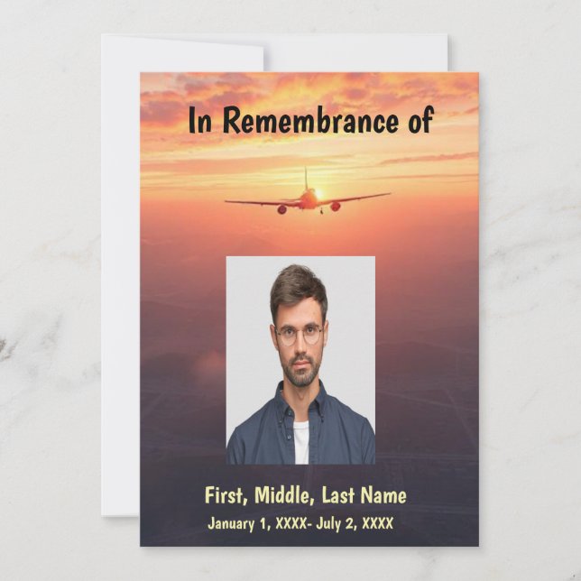 Invitación Aeronave piloto del servicio conmemorativo que vue (Anverso)