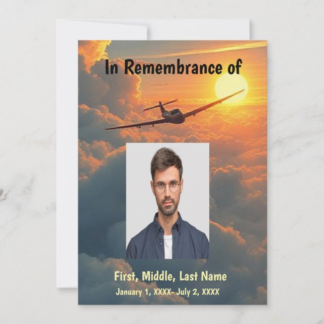 Invitación Aeronave piloto del servicio conmemorativo que vue (Anverso)