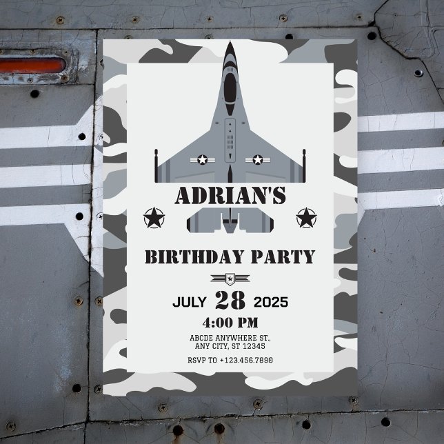 Invitación Aeronaves de la fuerza aérea cumpleaños PILOT (Subido por el creador)