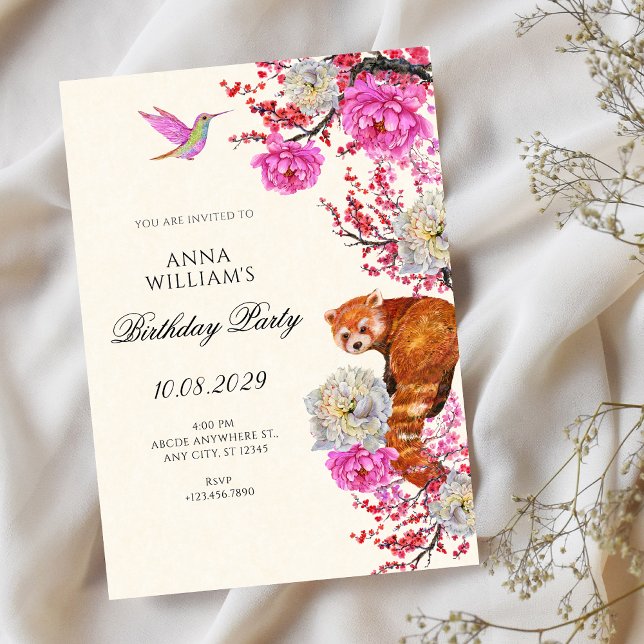 Invitación Aesthetic flora fauna spring birthday  (Subido por el creador)