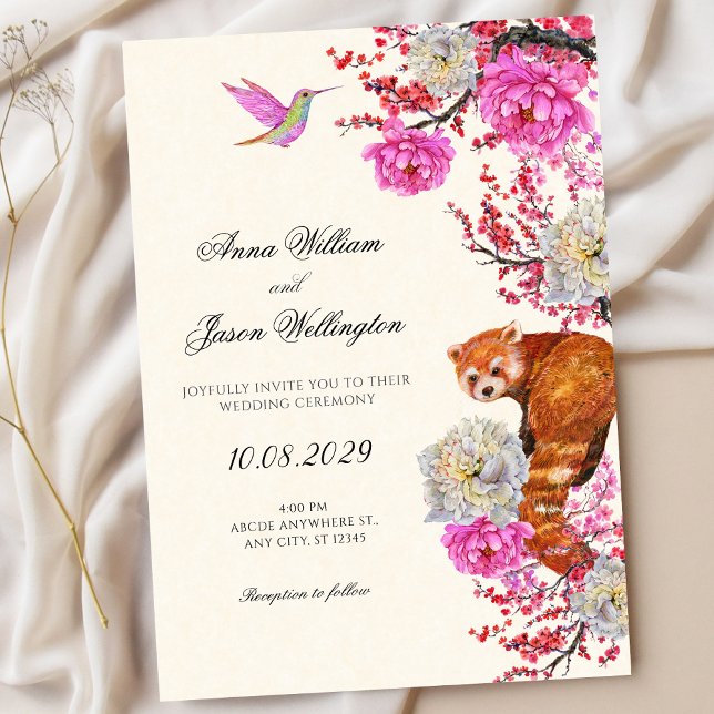 Invitación Aesthetic flora fauna spring wedding (Subido por el creador)