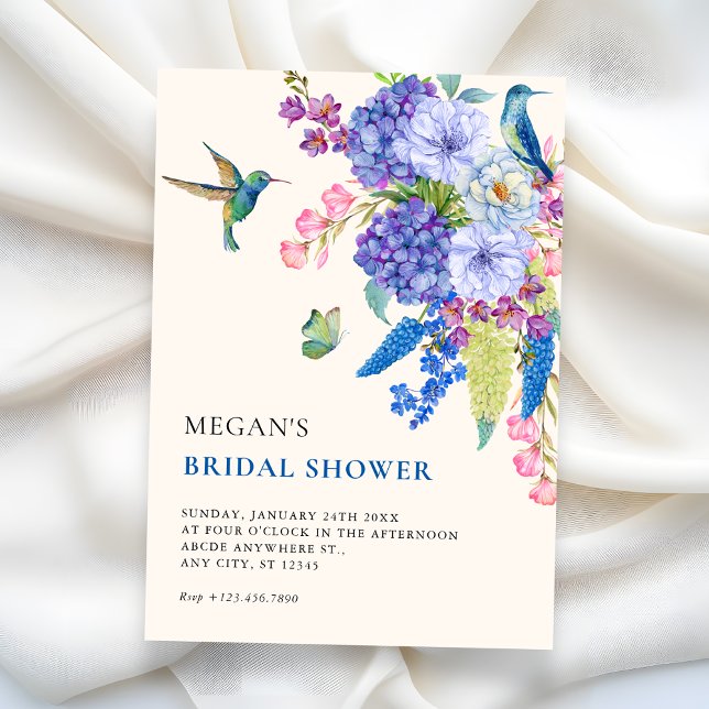 Invitación Aesthetic floral bird elegant bridal shower (Subido por el creador)