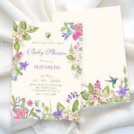Invitación Aesthetic floral bloom garden baby shower