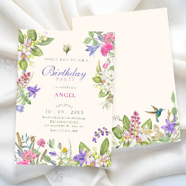 Invitación Aesthetic floral garden birthday