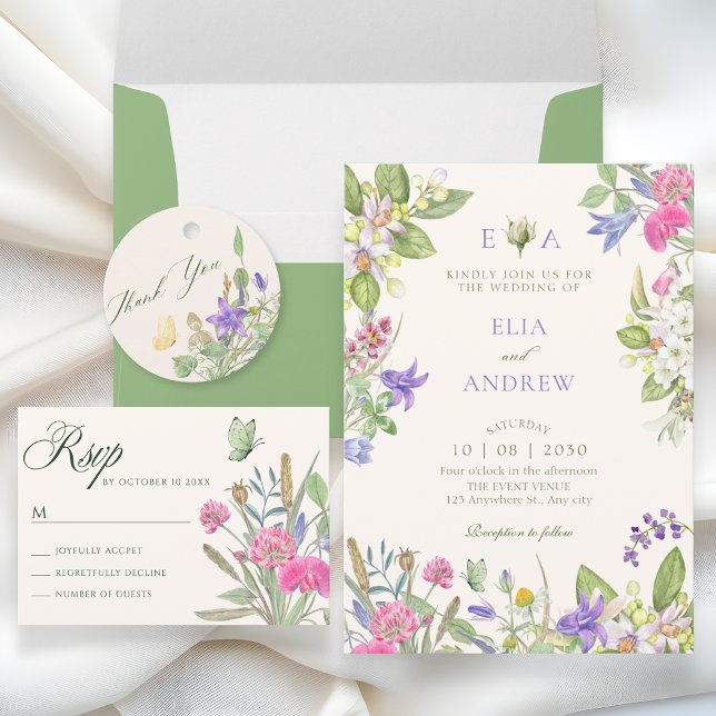 Invitación Aesthetic floral garden wedding (Subido por el creador)