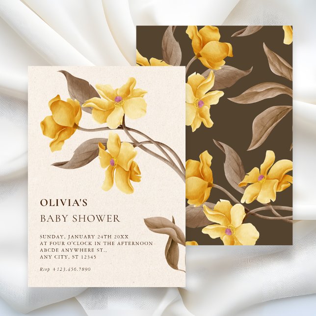 Invitación Aesthetic floral minimalist elegant baby shower (Subido por el creador)
