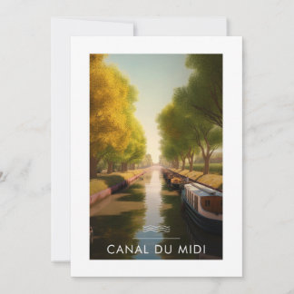 Invitación Affiche Canal du midi - France - illustration