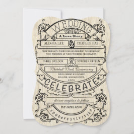 Invitación Afiche de época Boda de tipografía moderna