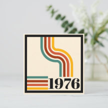 Afiche de época de la franja retro de 1976