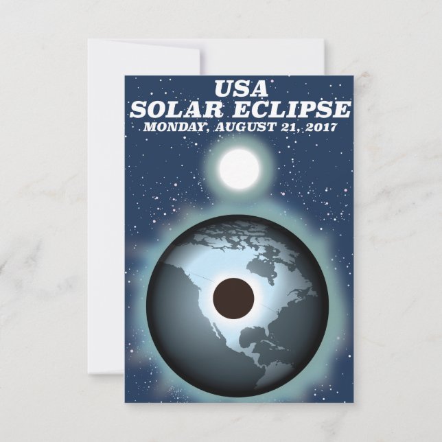 Invitación Afiche de época del Eclipse Solar de Estados Unido (Reverso)