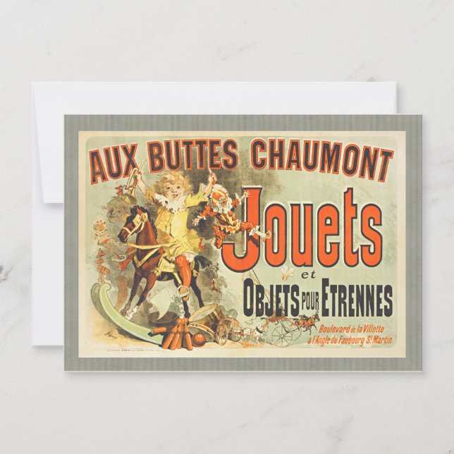 Invitación Afiche de juguete francés se une a amigos (Anverso)