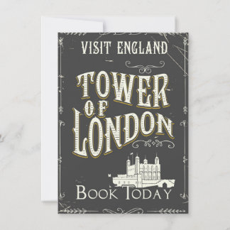 Invitación Afiche de la Torre de Londres Inglaterra