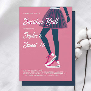 Invitación Afiche de la vendimia Sneaker Ball Black Sweet de 