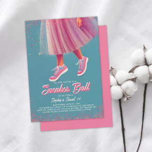 Invitación Afiche de la vendimia Sneaker Ball Verde azulada S