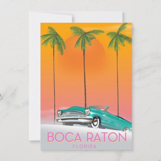 Invitación Afiche de viaje de Boca Raton Florida. (Reverso)